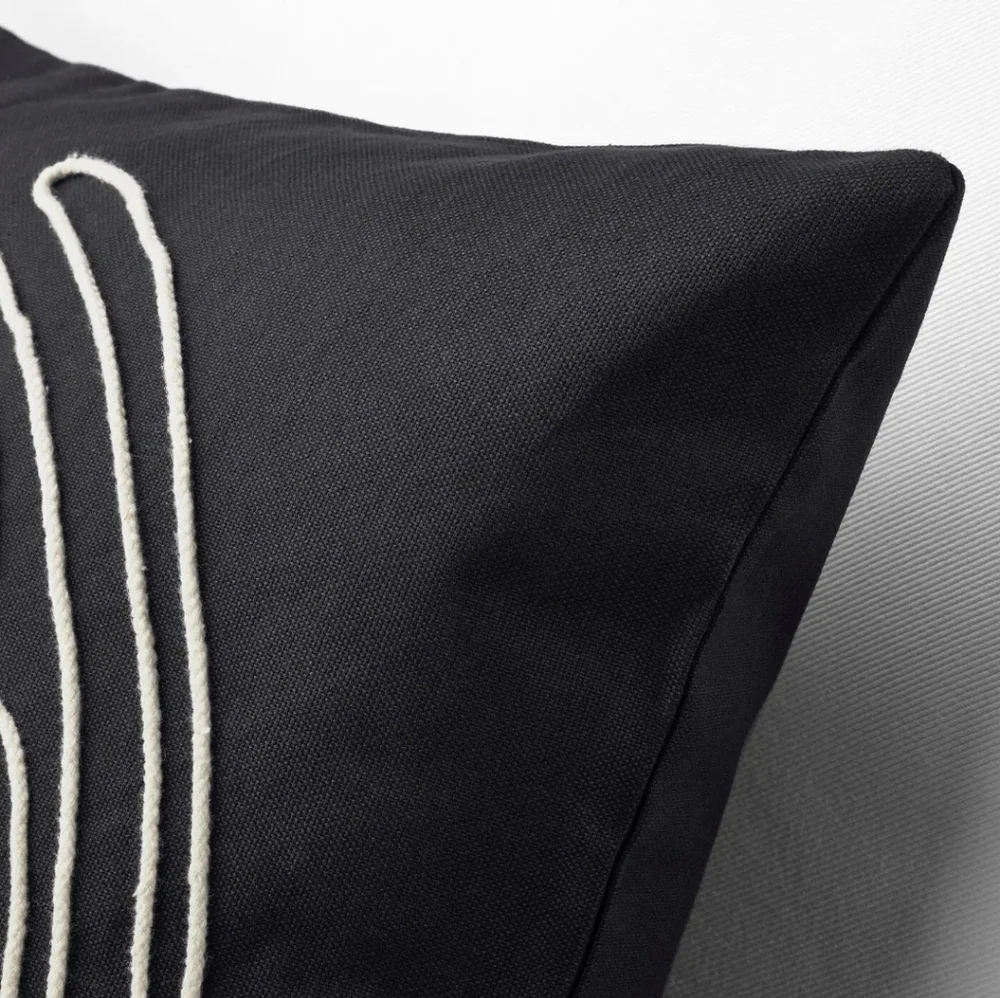 NWT Ikea BRUNBRÄKEN Cushion cover, black/white, 20x20 " - Picture 4 of 7